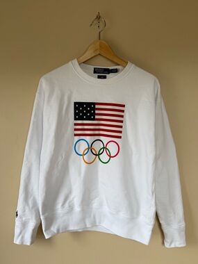 Polo Ralph Lauren Team USA Graphic Fleece Crewneck - Ceramic White - Small